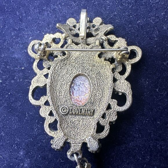 Vintage Sarah Coventry‎ CONTESSA Brooch Pin Faux Opal & Rhinestone - Picture 5 of 7
